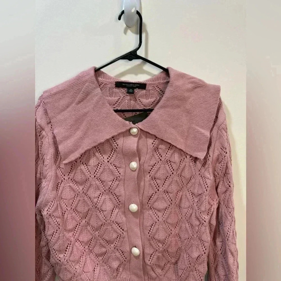Marc New York Pink Cardigan Sweater Pearl Buttons XS & M - Picture 2 of 13